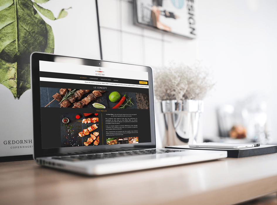 mockup site web restaurant Le Sans G&ecirc;ne